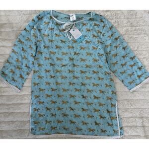 Snapper Rock UPF 50+ Girls Tunic Swim Cover Up Blue Horse Print Size 14
